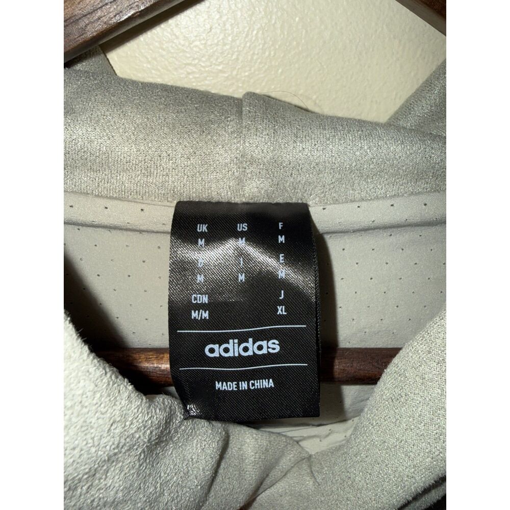 adidas Basketball Sueded Hoodie Sesame Beige Tan IN7707 Unisex Medium Oversized - Picture 5 of 9
